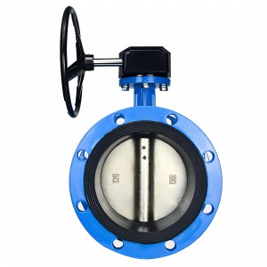 法蘭式蝸輪蝸桿蝶閥DN40，1.6Mpa（橡膠密封